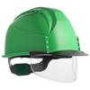 Sumibe Techno Plastic Helmet KKC3 Series with Ventilation Transparent Styrene Holes, Eaves, Liner, Midori/Smoke KKC3S-B-GR-S