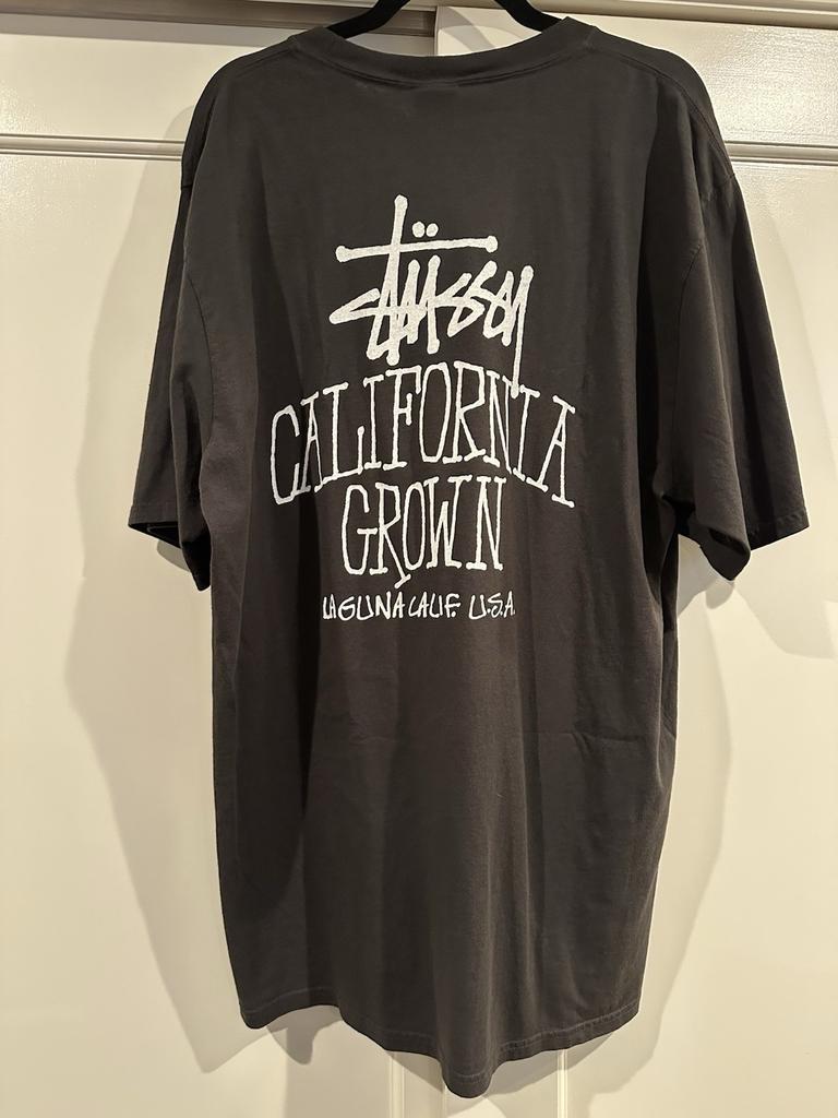 Stussy California Grown Пигментная стирка XL Черный с бирками Унисекс Футболка