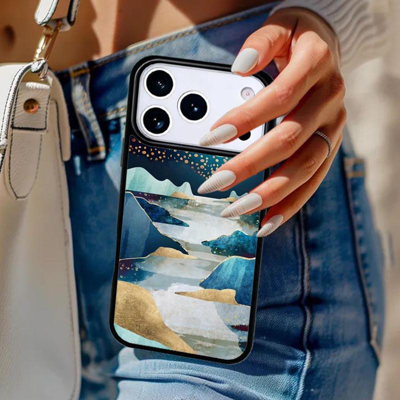 Мягкий чехол для телефона Star Lake Mountain для iPhone 17 Air 14 15 13 12 Max Чехол для Apple 16e 11 Pro Max Plus Coque