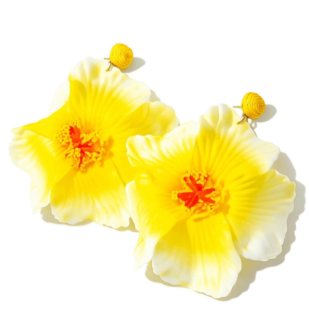 Sweet Floral Pendant Earrings Cloth Beach Drop Earrings Beautiful Fabric Flower Earrings Girls
