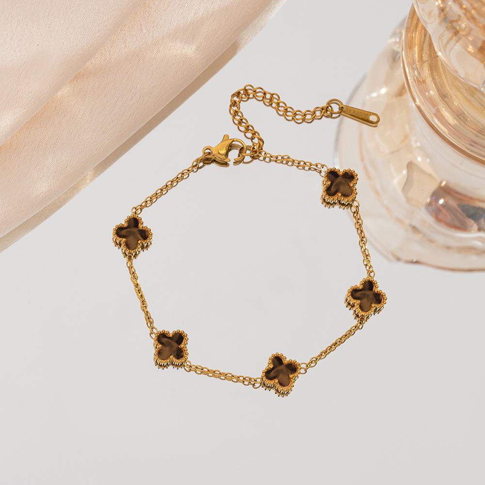 Браслет «Четырехлистный клевер» 9 мм — Роскошное и высококлассное женское ювелирное изделие, которое не потускнеет. Уникальный и минималистичный браслет-манжета.