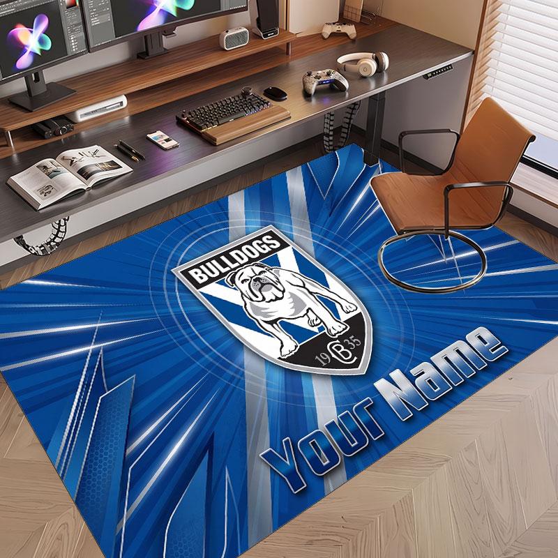 Custom Rug Canterbury-Bankstown Bulldogs Pattern Print Name Text Soft Non‑Slip Floor Carpet for Home Indoor Decoration