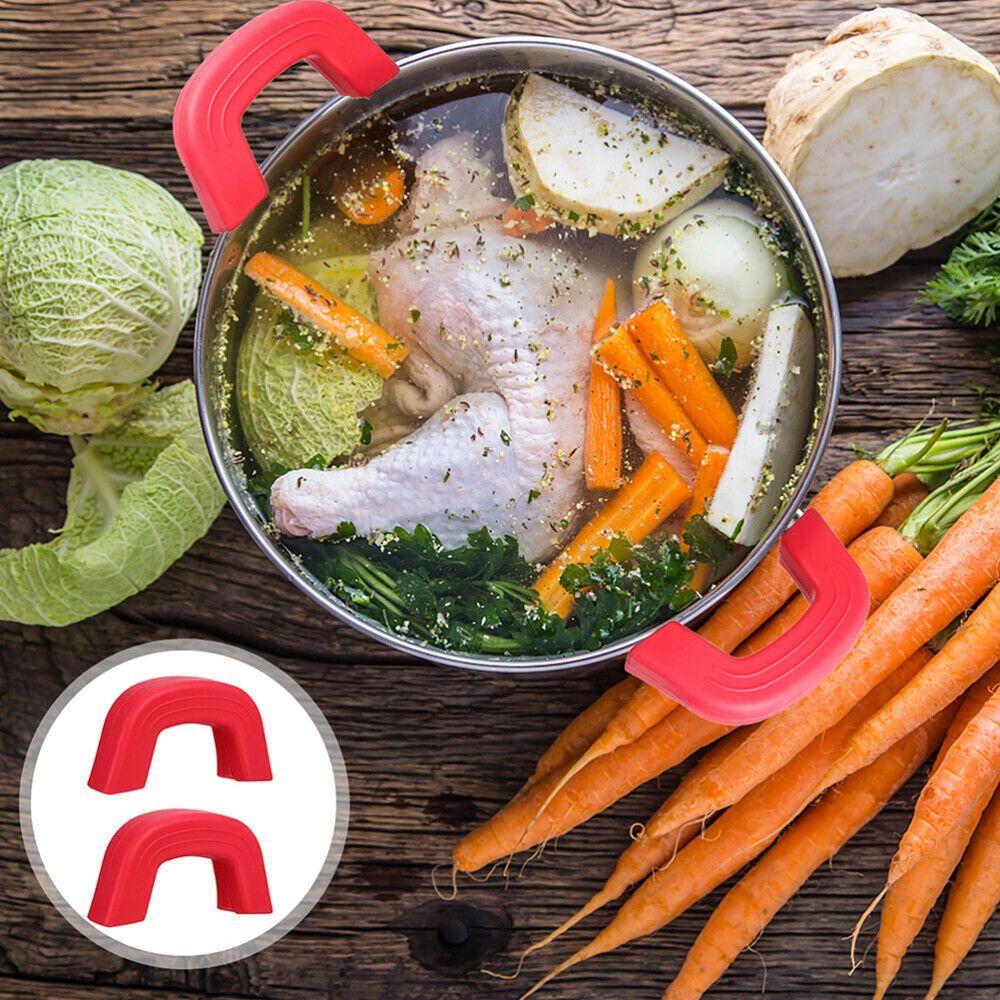 Сковорода из железа, противоожоговая крышка для ручки кастрюли, силиконовые изоляционные зажимы для крышки, защитные накладки на ручки кастрюли