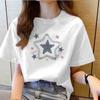 Ladies Summer Popular Short-sleeved T-shirt Cotton Breathable Loose Top Printed T-shirt Casual