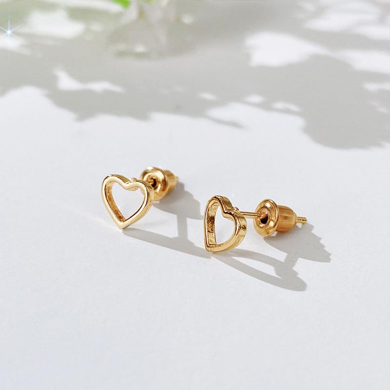Minimalist Heart Stud Earrings for Girls 3 Metal Colors Available Simple Stylish Women Earrings Versatile Fashion Jewelry