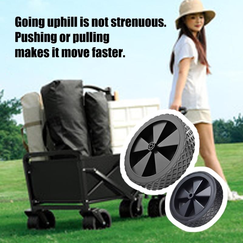 2 шт. Запасные колеса, подходящие для складных тележек для кемпинга, установка без инструментов, долговечность, резиновые шины, легкая сборка