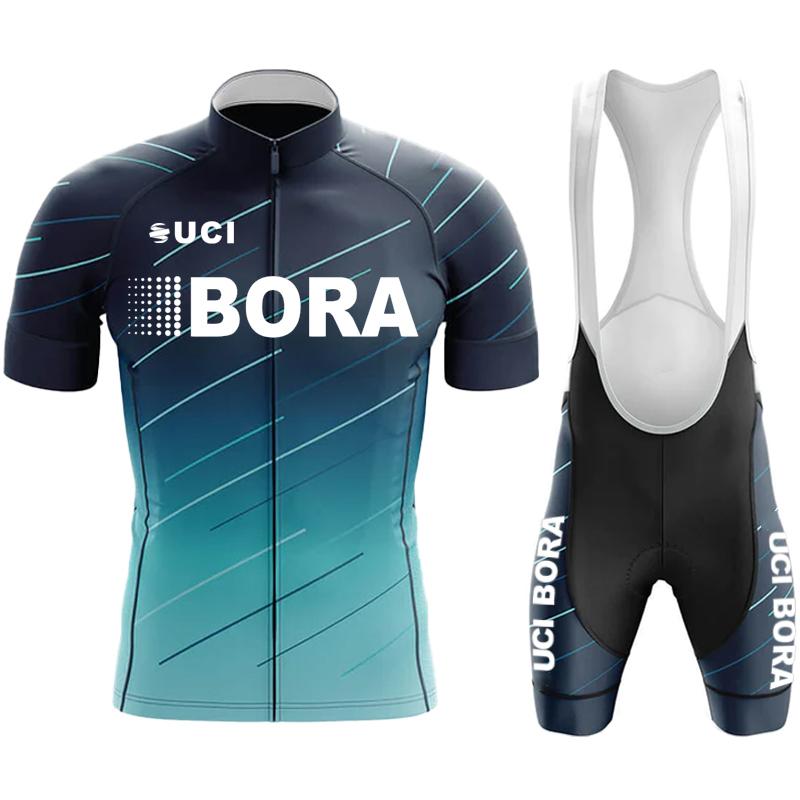 Team Jersey Men's Cycling Pants with Gel UCI BORA Outfit Set Jerseys Man Blouse Summer Clothes Mountain Bike Clothing Mtb