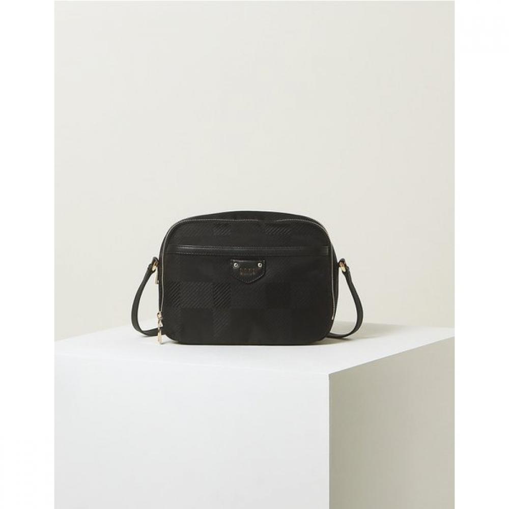 Daks Black Big Check Jacquard Crossbody Bag