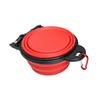 Collapsible Dog Bowl Portable Travel Pet Feeder Bowl Expandable Silicone Pet Food Water Bowl with Carabiners Clip for Walking Hiking Camping