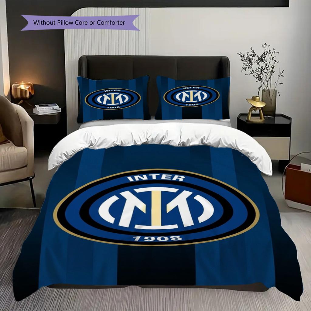 Inter Milan Legacy: Blue Black Pride Three-piece set (1 * duvet cover + 2 * pillowcase, without core) Bedding set Christmas birthday gift
