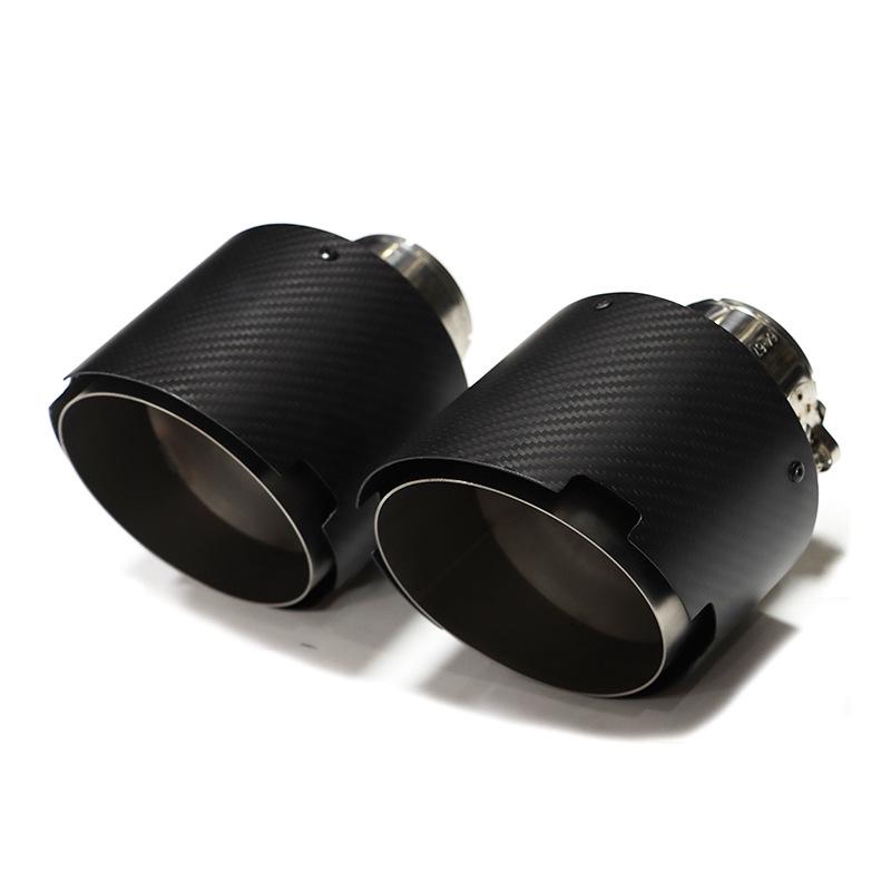 Universal Carbon Fiber Exhaust Tailpipe: Double-Layer, Large-Diameter, Clamp-On, No Welding Needed for All Car Models.