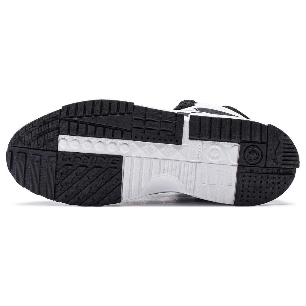 Li Ning Пробег Повседневные Универсальные Удобные Нескользящие Износостойкие Кроссовки Среднего Верха Мужские Кроссовки Для Скейтбординга Белые Черные AGCT283-4