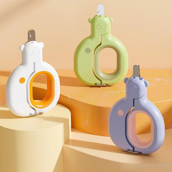 Машинка для стрижки ногтей для домашних животных со светодиодной подсветкой, острое лезвие из нержавеющей стали, эргономичная ручка, собака, кошка, кролик, триммер для когтей мелких животных, ножницы, инструмент для ухода за домашними животными