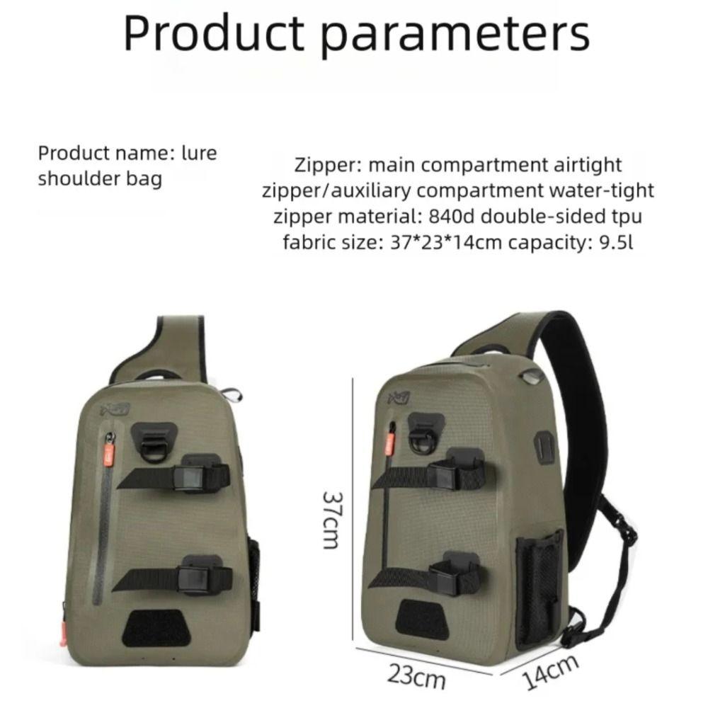 Large Capacity Fishing Shoulder Bag Waterproof Fishing Tackle Pack  Fishing Supplies