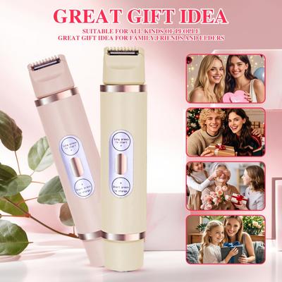Женская электробритва USB перезаряжаемая двойная головка IPX7 водонепроницаемая портативная для лица и тела бикини