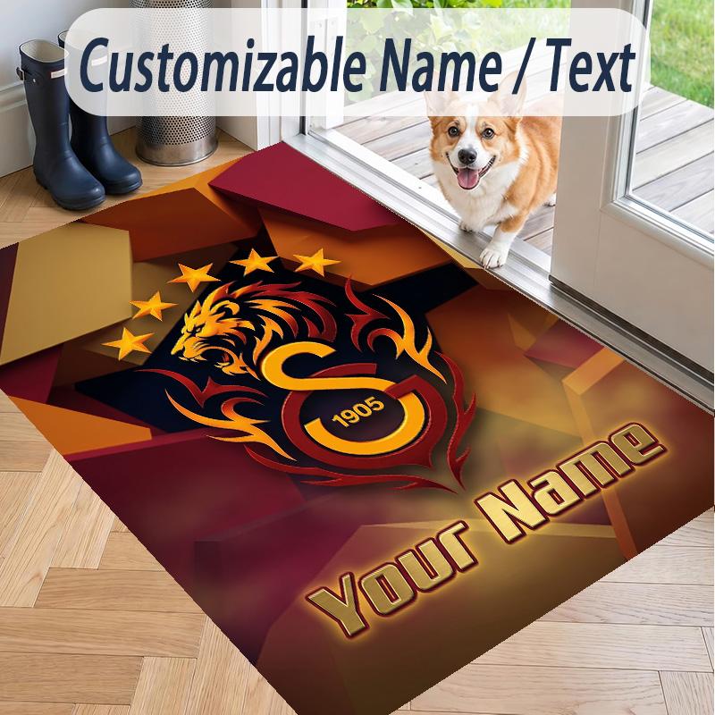 Custom Text Printed Rug Galatasaray FC Non Slip Floor Carpet For Home Room Decor