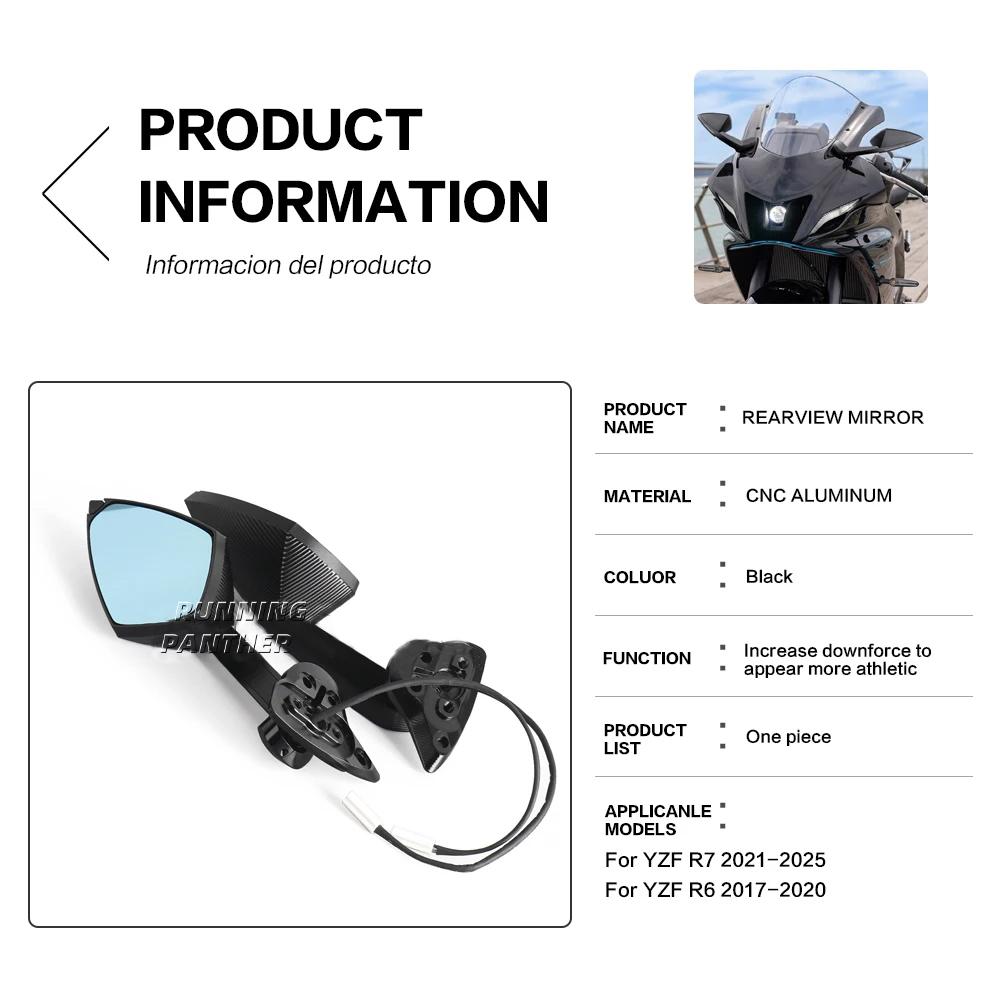 NEW Motorcycle modify with integrated LED turn signal in the rearview mirror For YZF R7 2021- YZF R6 2017-2020