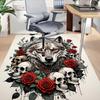 1PC wolves, skeletons Non-Slip Floor carpet, suitable for Office, bedroomand playrooms. It can also be used as a sofa footrest cover-T25