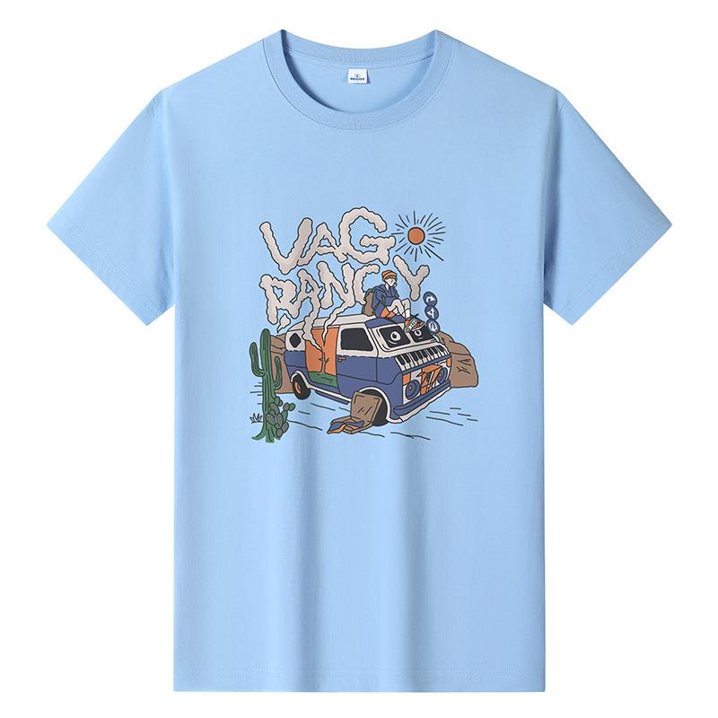 M-6XL Мужская повседневная футболка из чистого хлопка с короткими рукавами и круглым вырезом для мальчиков