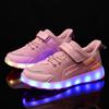 Children Luminous Sneakers Charging Switch LED Bling Bling Kids Glowing Sneakers Girls Laughing Shoes
