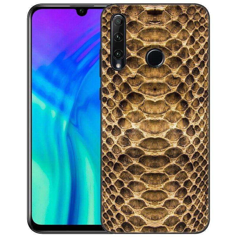Модный чехол для телефона из змеиной кожи для Huawei Honor 7A 8A 9X 20 Pro 8 10X Lite 9A 8C 9C 20E 7S 8S 20S 8X 10i 20i 30i мягкий черный чехол