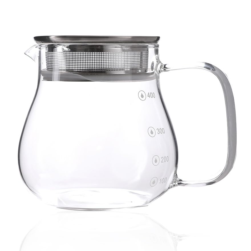 Desirable Jumping Leaf Pot Teapot Direct Fire Scale Heat Resistant Glass Microwave Dishwasher Safe Coffee Server (Teapot 460ml)