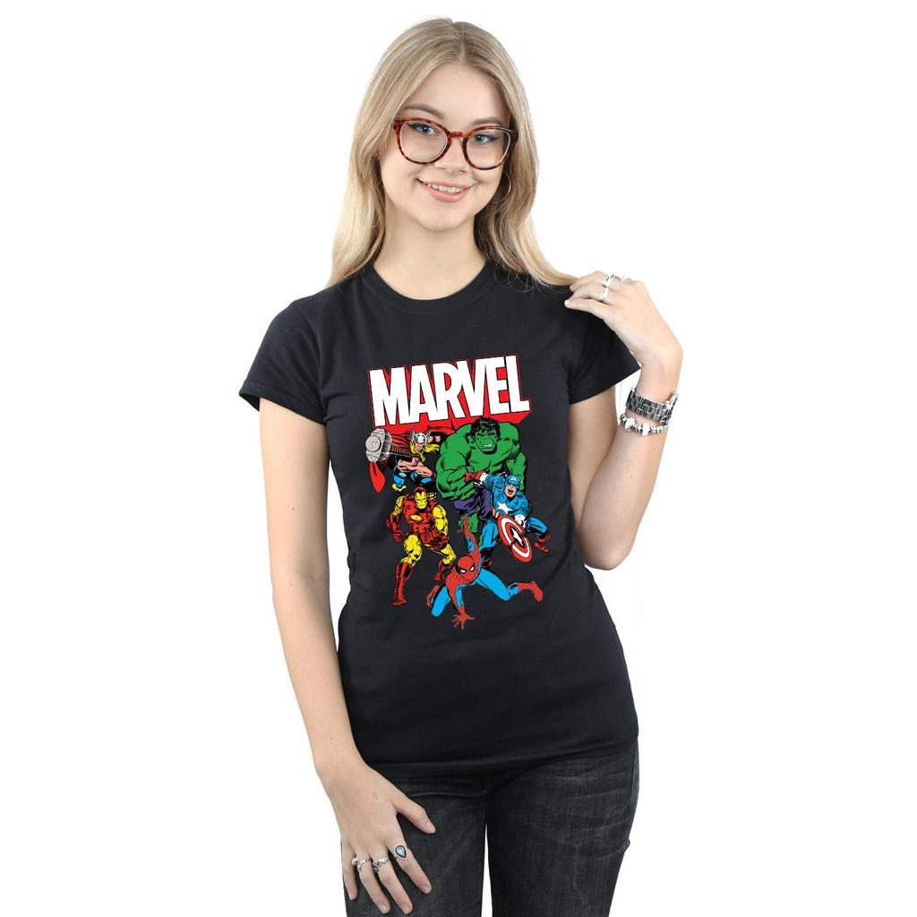 Marvel Womens/Ladies Hero Group Cotton T-Shirt