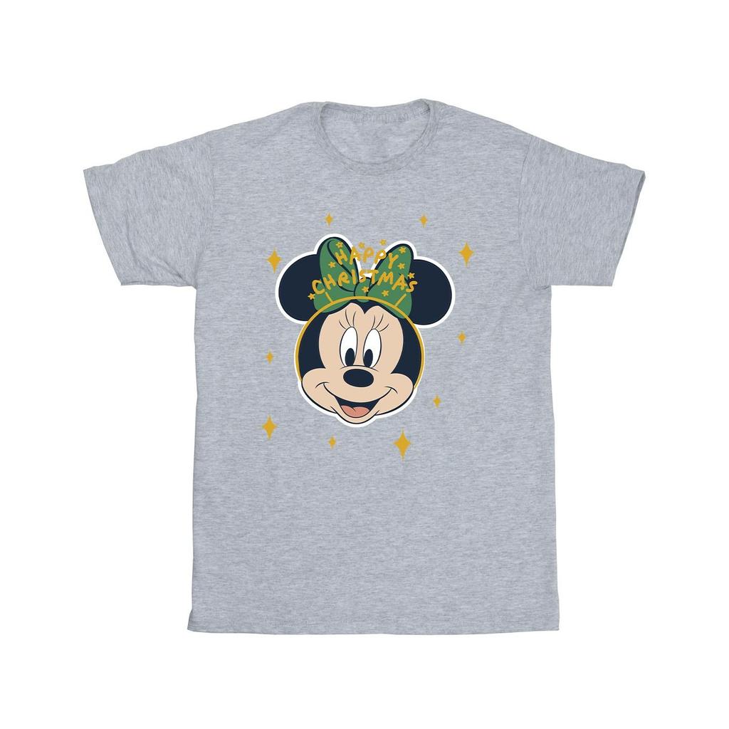 Disney Girls Minnie Mouse Happy Christmas Cotton T-Shirt