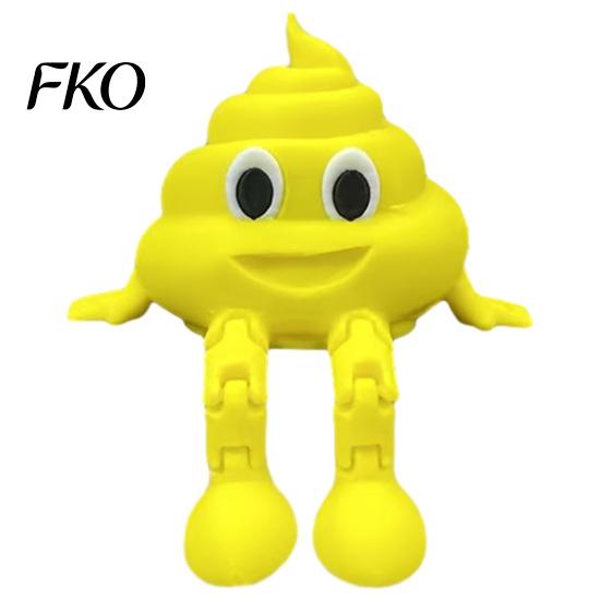 Weird Gag Gift 3D Poop Statue Printed Figurines with Articulated Legs, Cute Desk Shelf Sitter Turd Miniature Toy Statues, Movable Joints Fidgety
