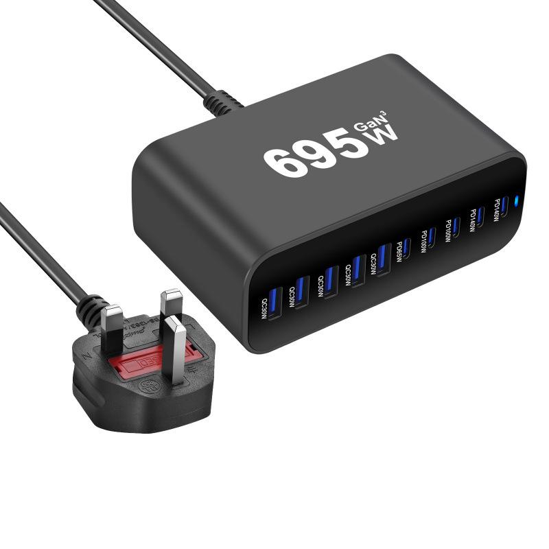 New Gallium Nitride 800W Multi-port PD Desktop Charger with AU Plug Adapter