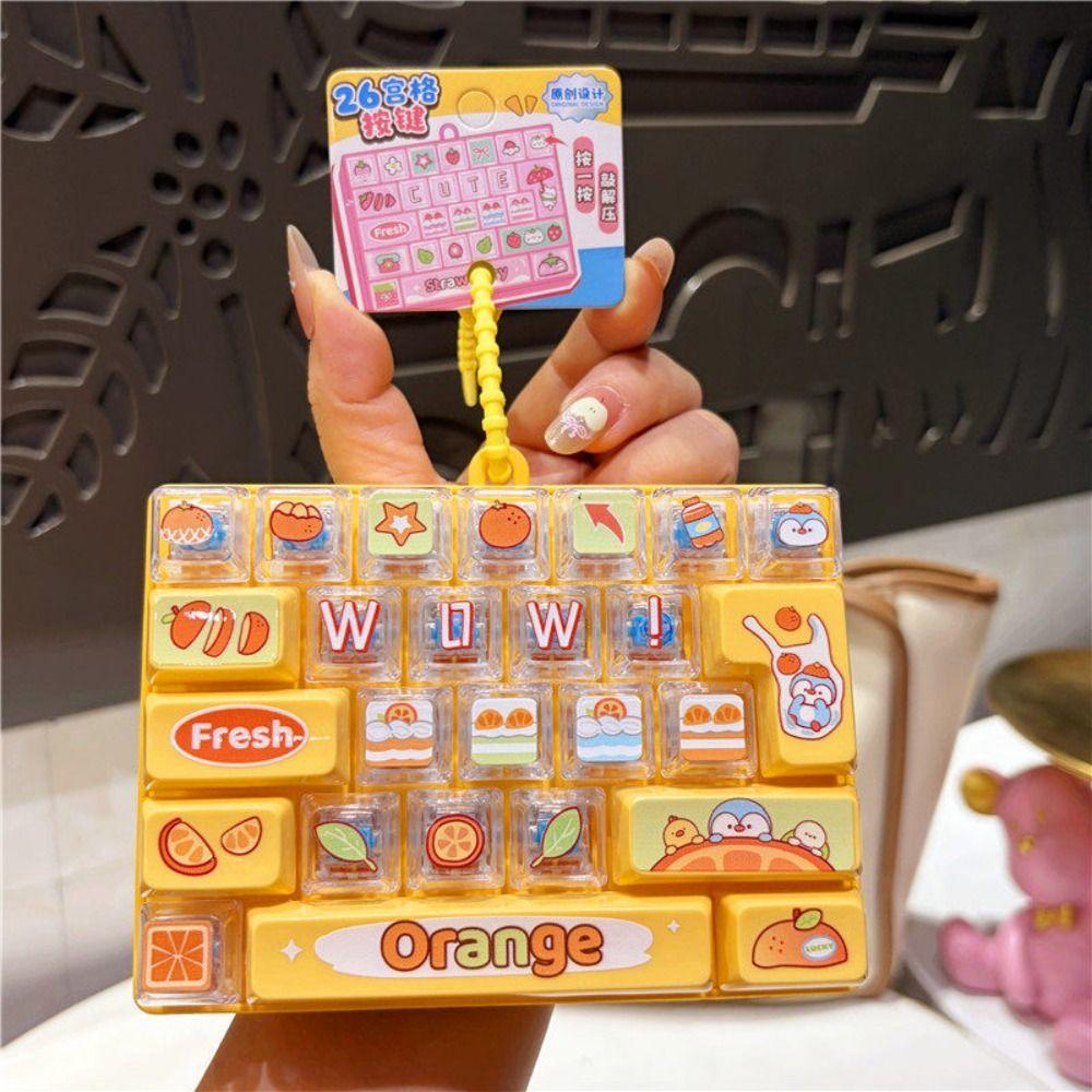 Transparent Dual-Tone Mini Keyboard Pendant 26-Key Keyboard Keychain Desktop Decoration