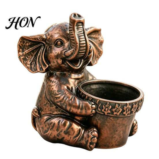 Indoor Window Sill Planter Cute Elephant Planter, Small Animal Flower Pot, Weatherproof Outdoor Shaped Cactus Air Plant Holder for Home Office Desktop
