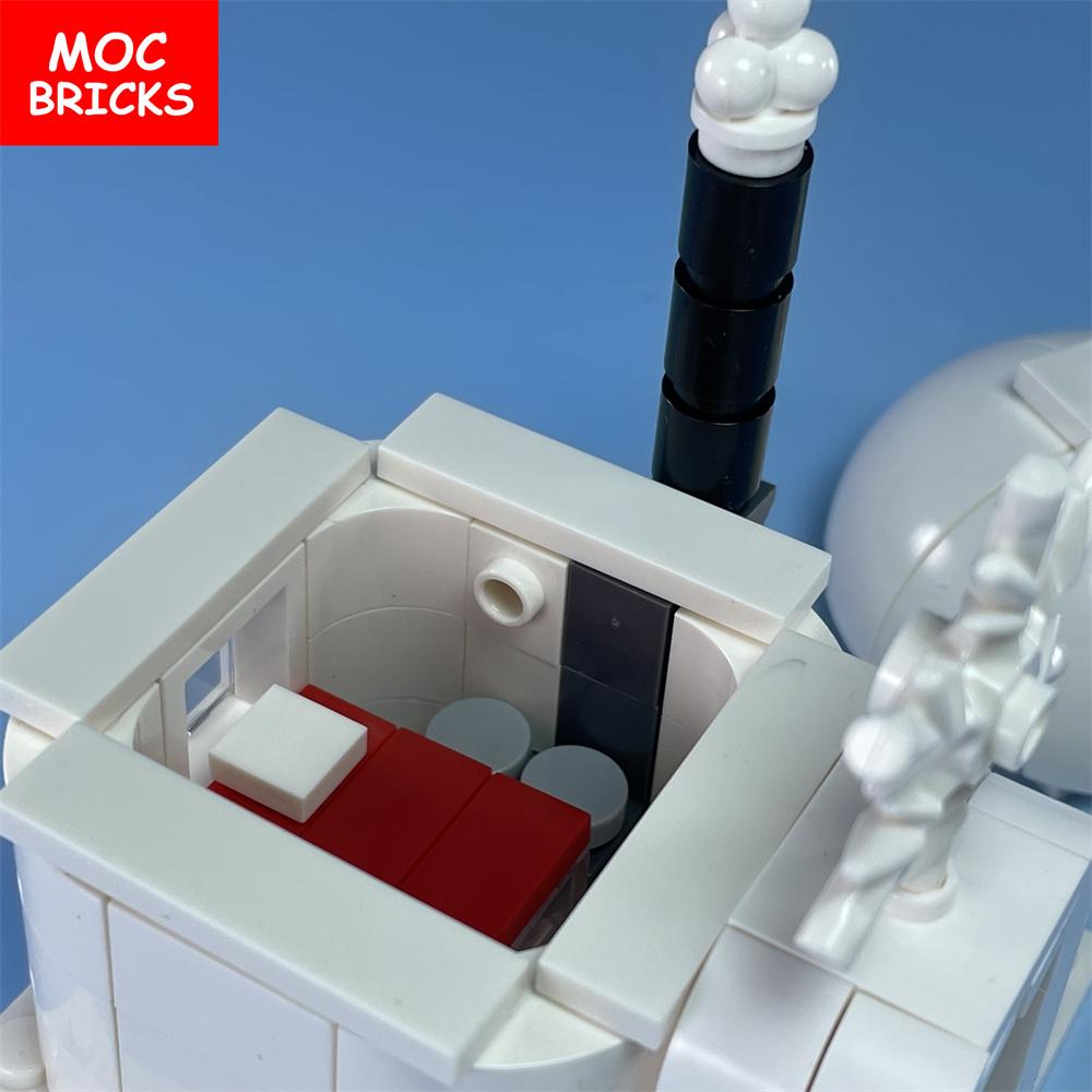 Set  MOC Bricks Igloo Luminous House Famous City Architecture View Ice and Snow Educational Building Block Christmas Gifts