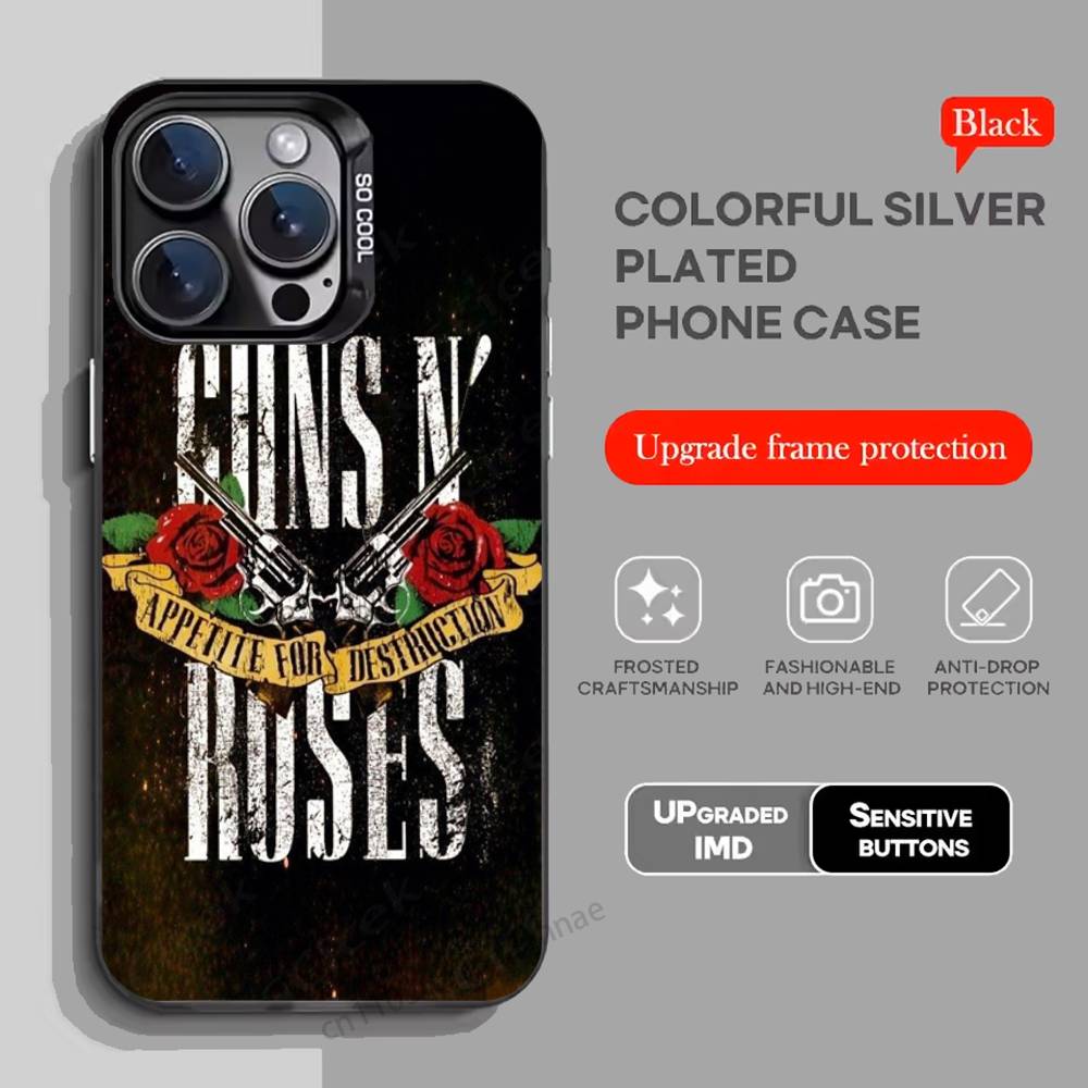 Band G-Guns N Roses Phone Case for iPhone 15 16 Pro Max Air SE 11 13 Pro 14 Plus 12 11Pro 15Pro Max 16e Cover