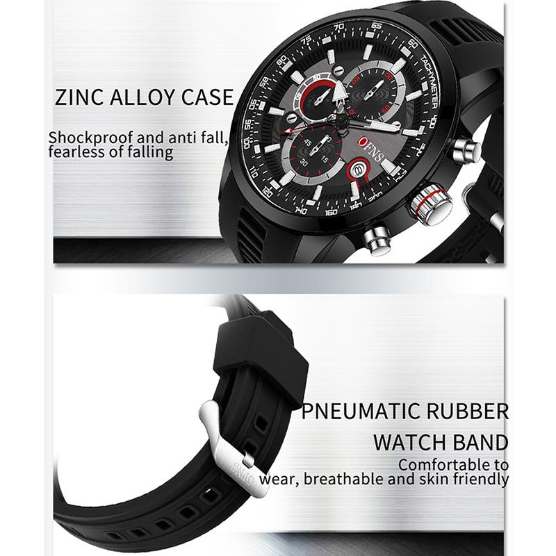 Business Men's Quartz Watch Three Eye Six Needle Chronograph Waterproof Night Light Calendar Men's Quartz Watch