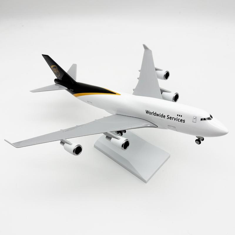 B747 30cm Diecast Resin 747 UPS Airways Aircraft Model Miniature Plane Wheels & Base Aviation Enthusiasts Airplane