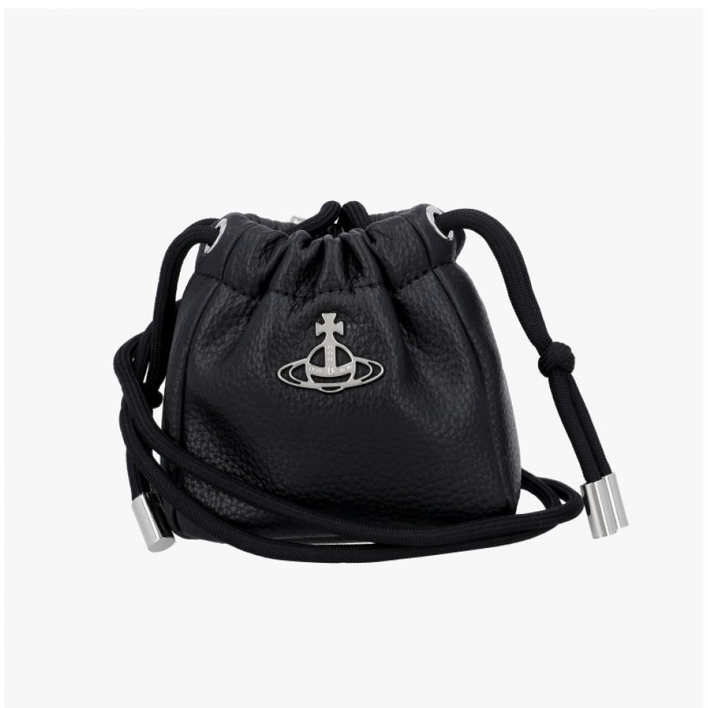Vivienne Westwood Веганская Био-Зеленая Зернистая Сумка-Мешочек Hillary Micro Bucket Pouch Bag N403