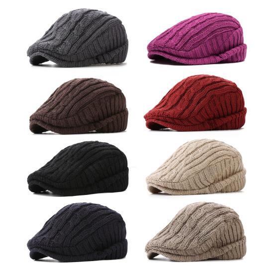 Ретро мужская продвинутая шляпа газетчик шляпа регулируемая окружность головы однотонная толстая плюшевая зимняя кепка косплей представление повседневный головной убор