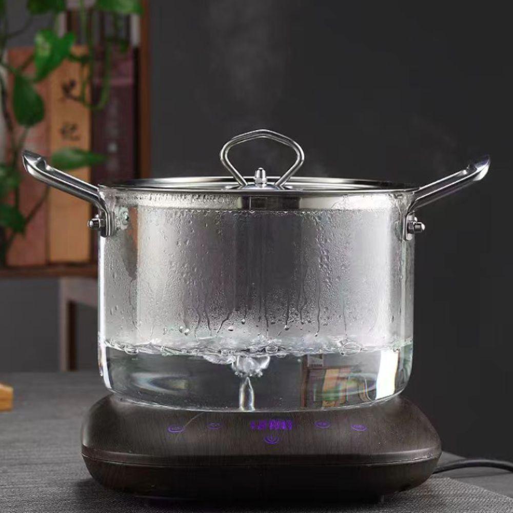 Modern High Borosilicate Glass Cooking Pot Transparent Milk Pot Glassware Soup Pot Porridge