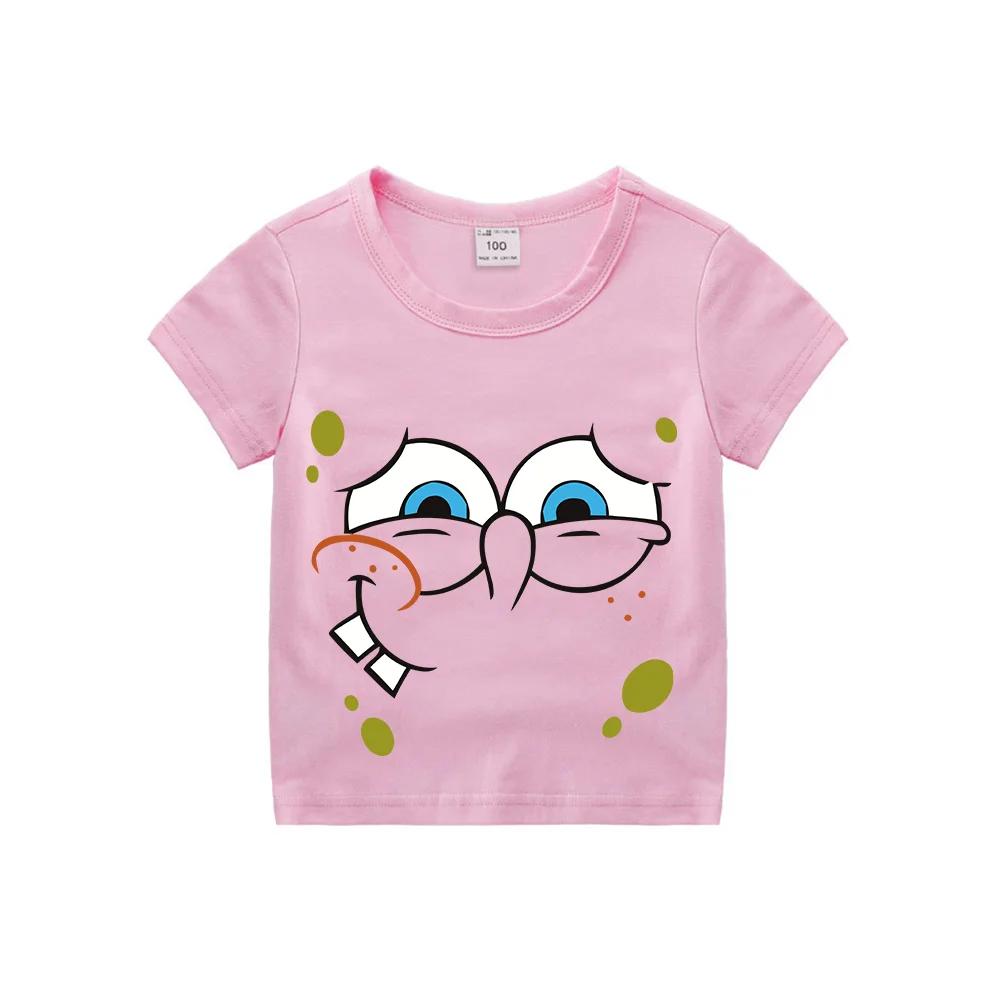 Милая хлопковая футболка с Губкой Бобом и Патриком Старом для детей - Идеально для лета