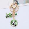 New Year Keychain Panda Bamboo Wreath Pendant Polished Lobster Clip Lightweight Shoulder Bag Schoolbag Decoration Pendant Keyring