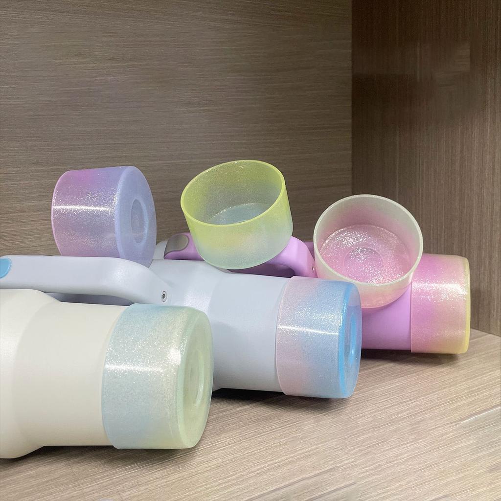 Силиконовый блестящий нижний рукав для бутылки, аксессуары для чашки Stanley, противоскользящая подкладка для бутылки с водой, силиконовая теплоизоляционная крышка для чашки