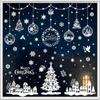 244 PCS Christmas Static Sticker 9 Sheets  Of Window Sticker Window Decoration Glass Sticker Shopping Mall Hotel Floor-to-ceiling Christmas Decoration