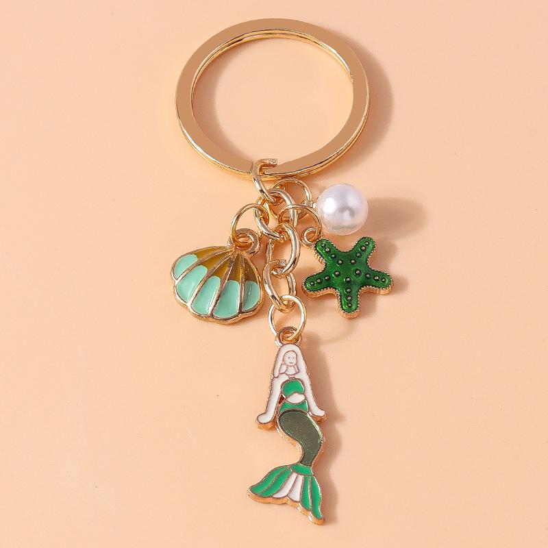 Cute Enamel Whale Keychain Marine Life Key Ring Pendant for Women Girl Handbag Decor DIY Handmade Jewelry Gift