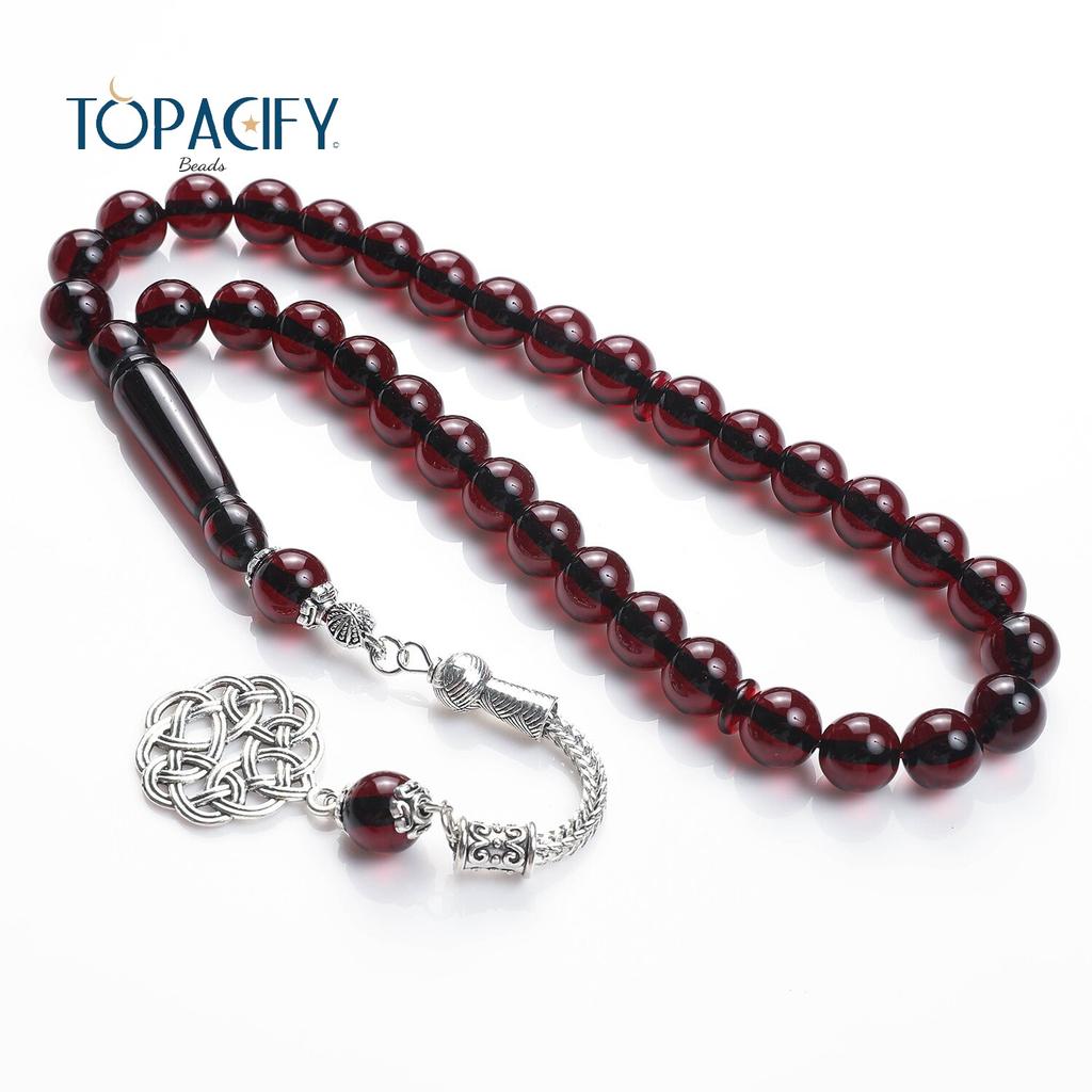 Muslim Prayer Beads Bracelet Made of Natural Resin - Tasbih Rosary with a Neutral Design Style Islamic Prayer Beads