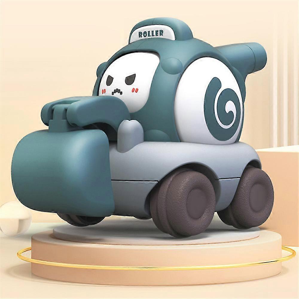 Childrens Cartoon Toy Car Face Changing Whistle Inertia Back Pull Engineering Car Beach Home Fun Car Play Toy for Kids Gifts - Ri