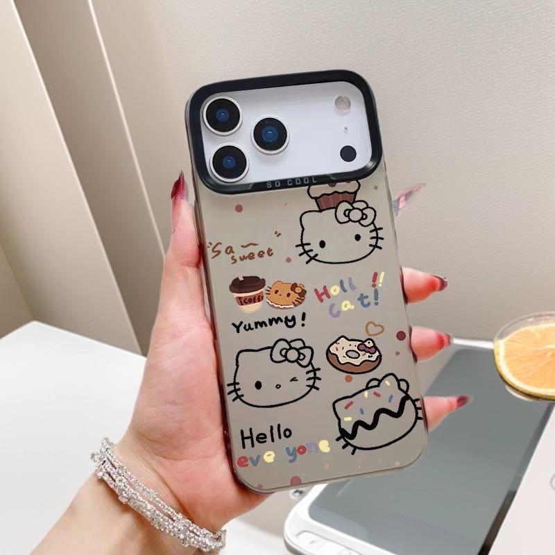 Чехол для телефона iPhone 16pro 13 17 14pro, мультяшный кот KT для яблока, чехол для девушки 15, милый