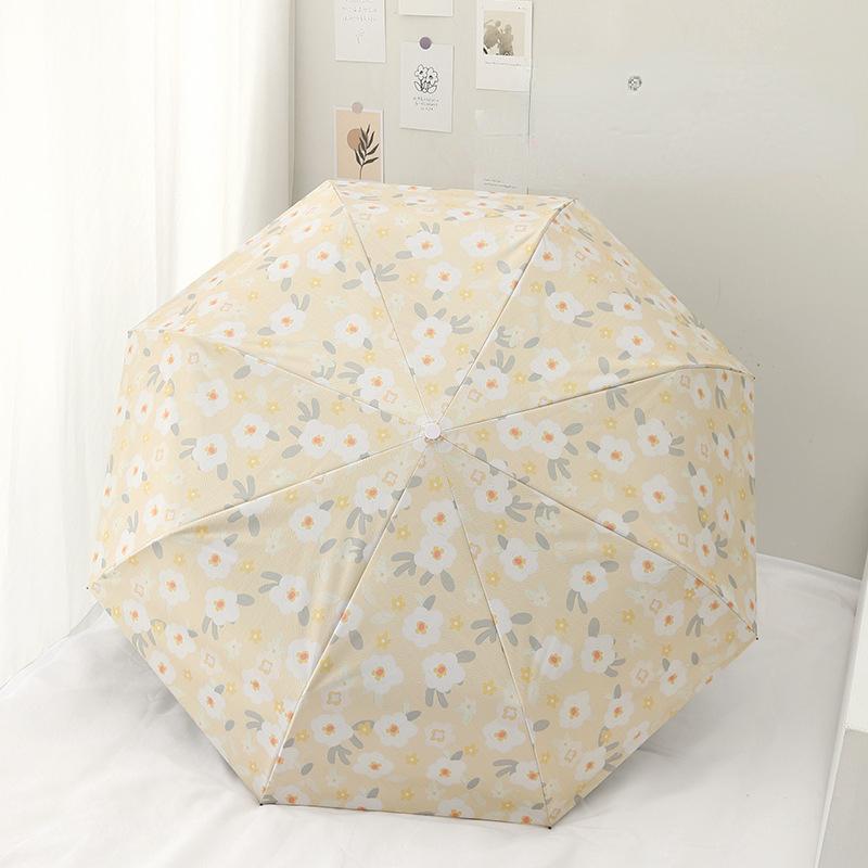 210T Camellia In The Rain Fully Automatic Umbrella Ins Sunscreen and UV Protection Umbrella for Both Sunny and Rainy Days