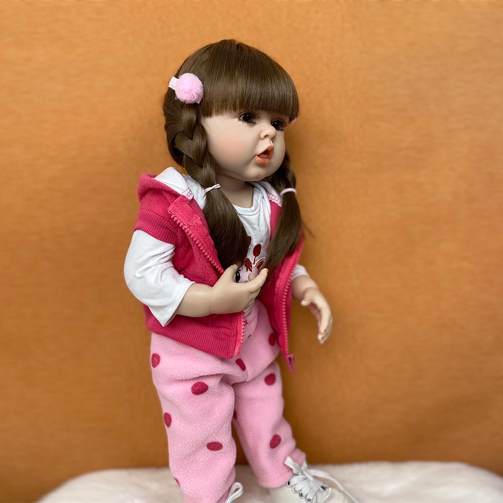 Реалистичная силиконовая кукла Reborn для девочек 55 см, 22 дюйма, подарки на день рождения для новорожденных девочек, детские игрушки