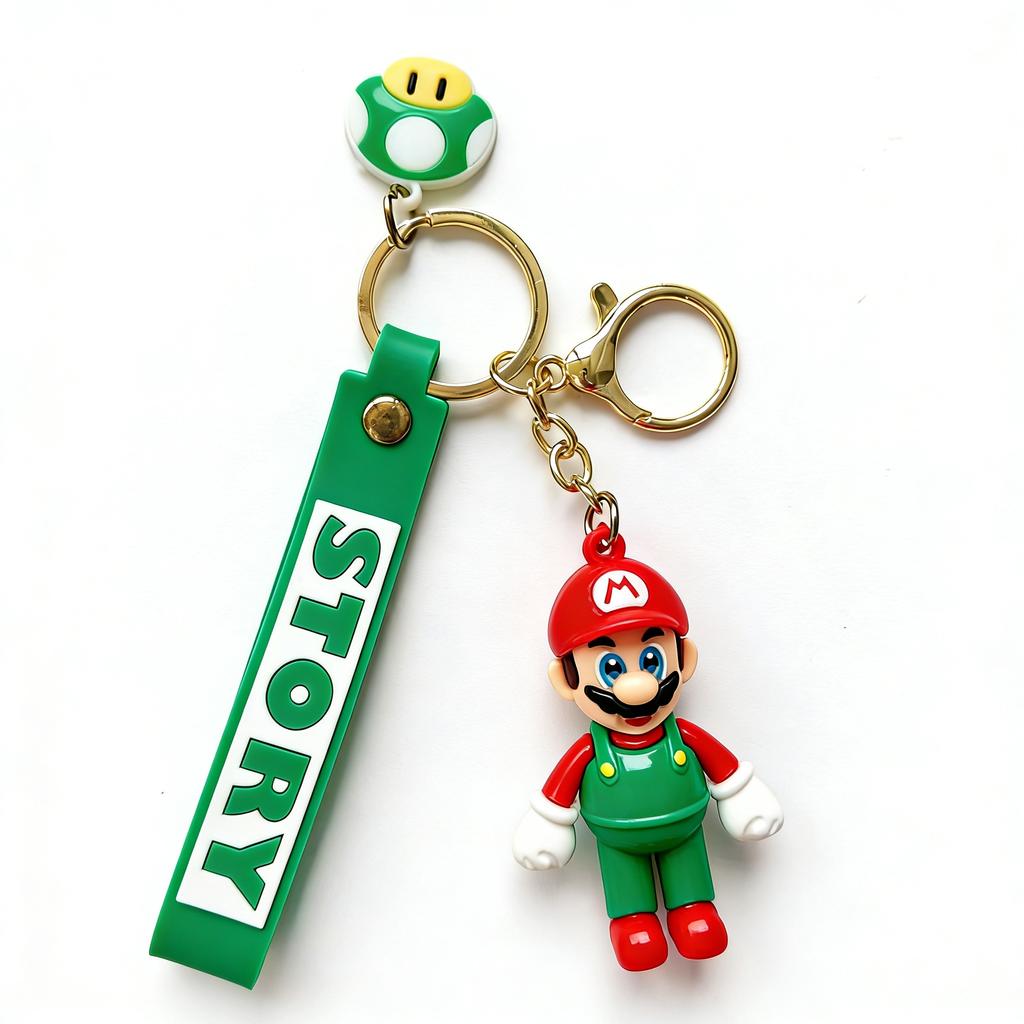 New Keychain Mario Bros Luigi Toad Yoshi Bowser Action Figure Model Accesoriospvc Cartoon Bag Doll Pendant Toys Gift